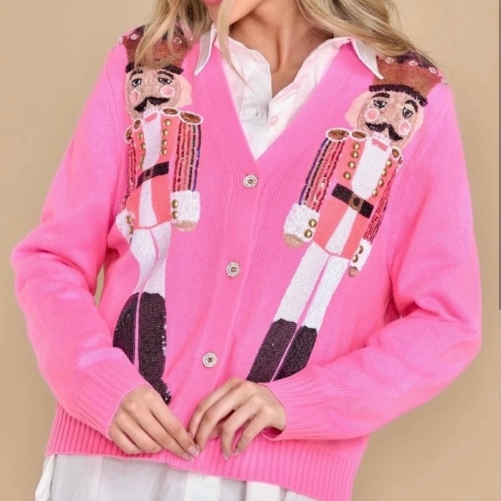Queen Of Sparkles Pink Nutcracker Cardigan